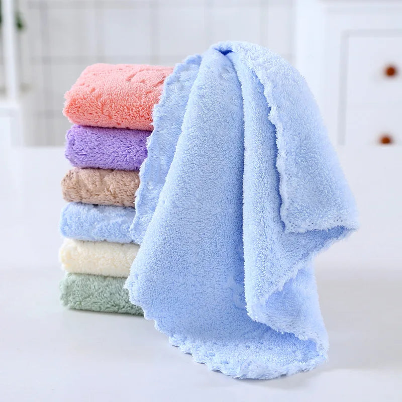 Soft, Absorbent Coral Fleece Face Towels