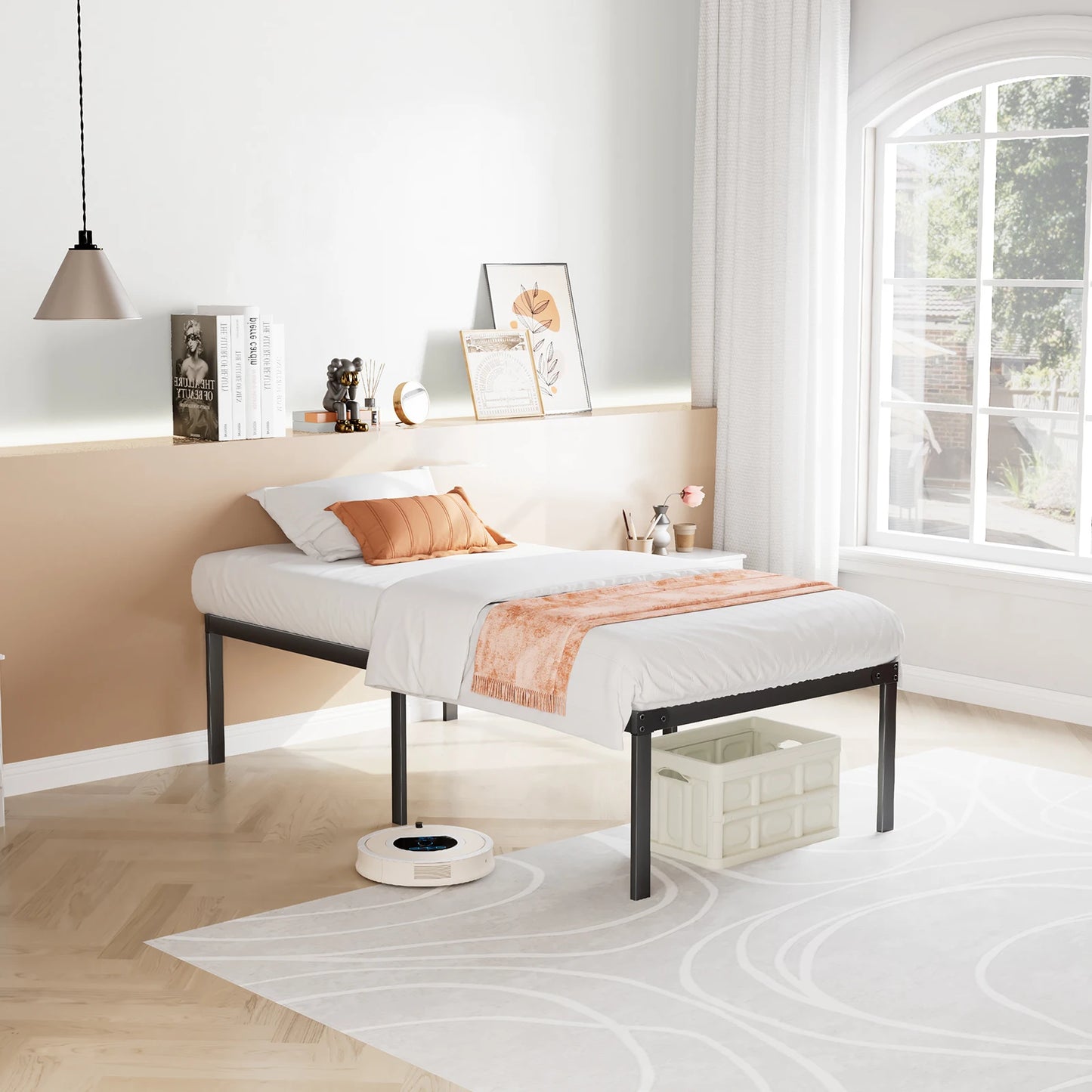 JHK Basic Bed Frame Metal Platform 350LBS