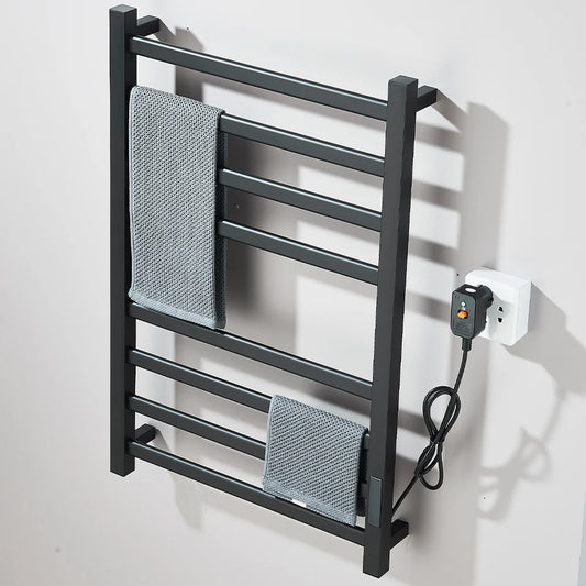 Black Bathroom Electric Heated Towel Rack