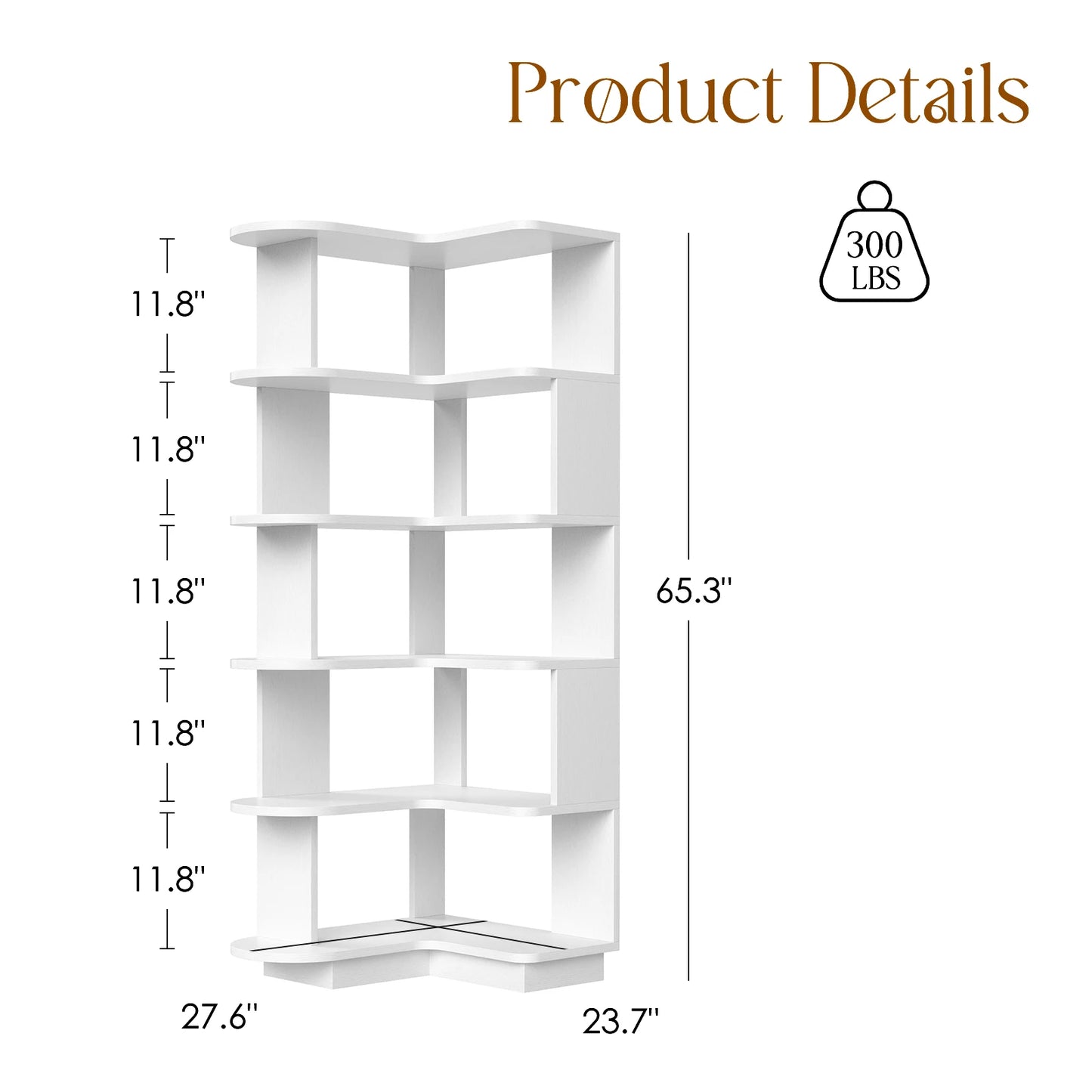 Corner Bookshelf WSpace-Saving Storage Shelf