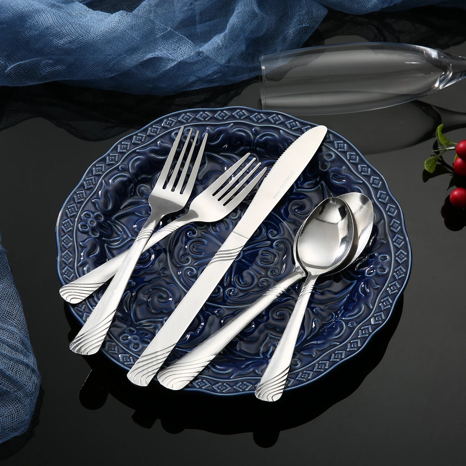 HANSMART 48Pcs  Stainless Steel Flatware Set