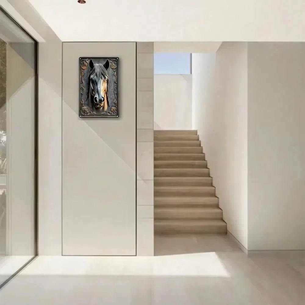 3D Metal Horse Head Wall Art