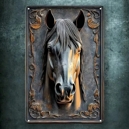 3D Metal Horse Head Wall Art