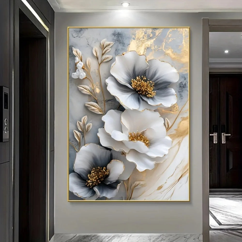 Framed 3D Floral Painting