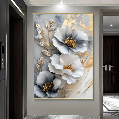 Framed 3D Floral Painting