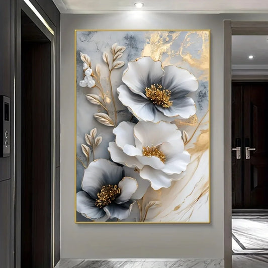 Framed 3D Floral Painting
