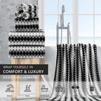 Piece Bathroom Towel Set Black White2 Oversized Large Bath Towels Sheet,2 Hand Towels,4 Washcloths 600GSM Soft Towel Set for Bat