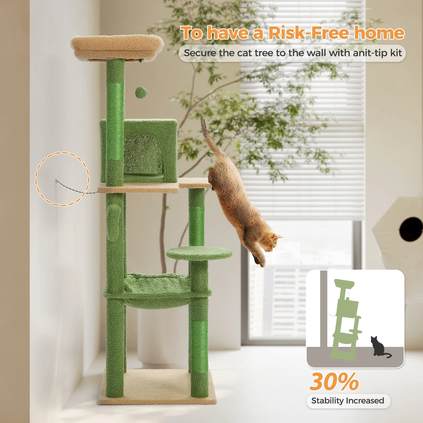 Cactus Cat Tree Tower For Large Cats