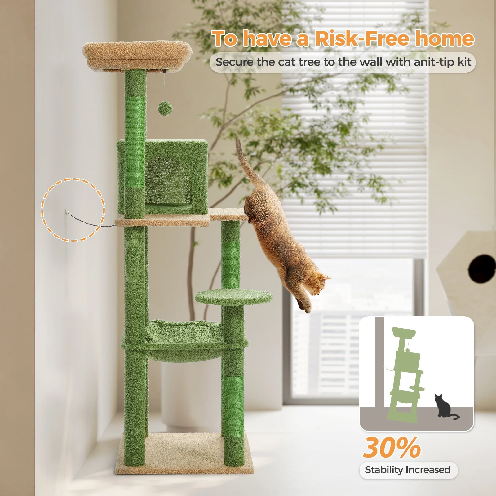 Cactus Cat Tree Tower For Large Cats