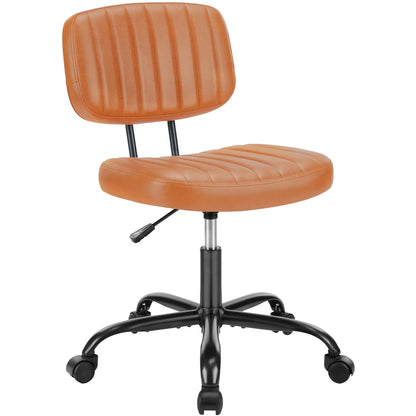 Armless Adjustable Computer Chair With 360° Swivel