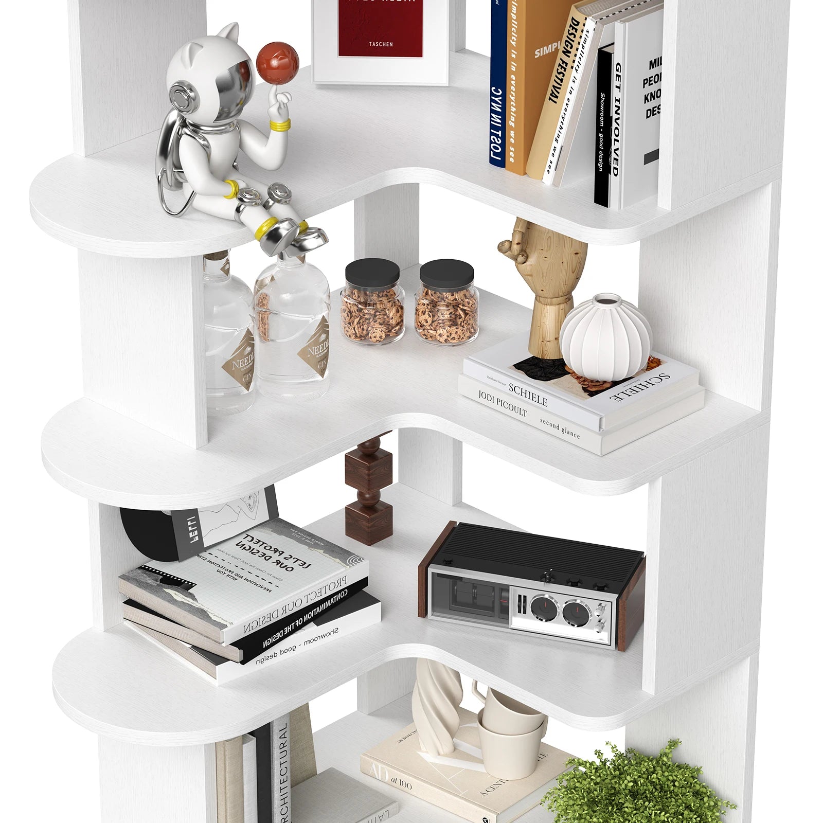 Corner Bookshelf WSpace-Saving Storage Shelf