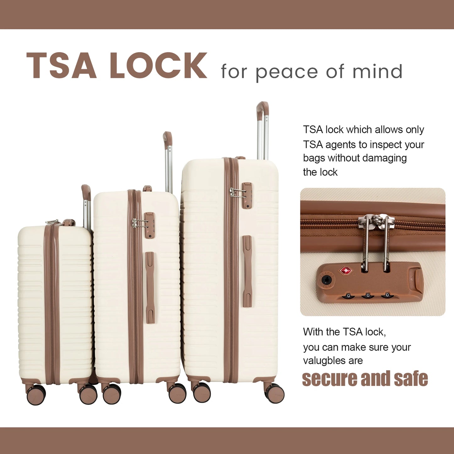 3-Piece Luggage Sets With Wheels