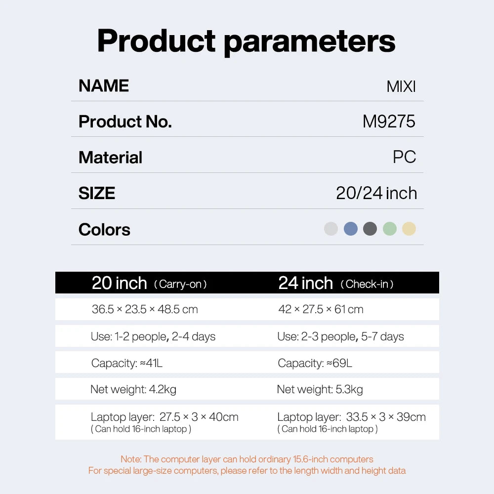 Mixi New Design Wide Handle Suitcase