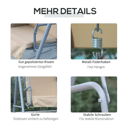 Porch Swing With Canopy Pivot Storage Table