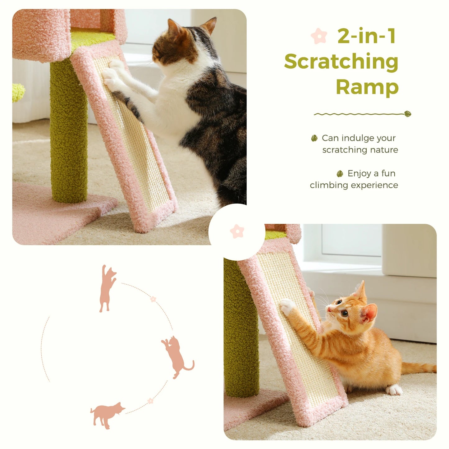 Multi-Level Cat Tower WSisal Covered Scratching Posts