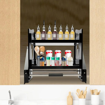 24" Pull Down Cabinet Organizer-2-Tier Drop Down Shelf