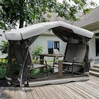 Domi 4-Seat Outdoor Glider Benches With Canopy