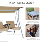 Porch Swing With Canopy Pivot Storage Table