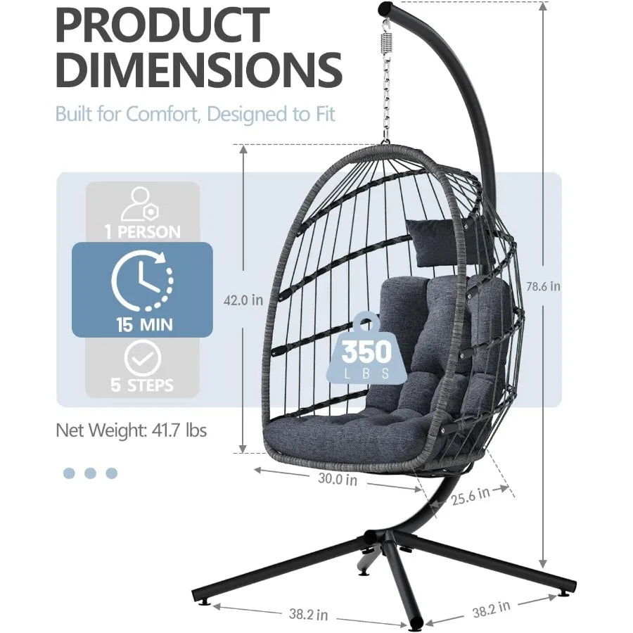 Outdoor/Indoor Hanging Egg Swing Chair