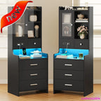 Set Of 2 Tall Black Night Stands