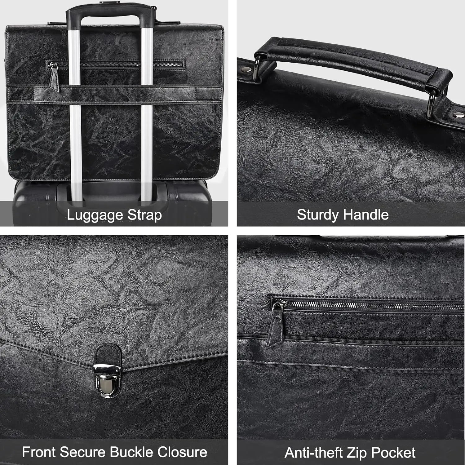 Leather Briefcase 15.6 Inch Laptop Messenger Bag