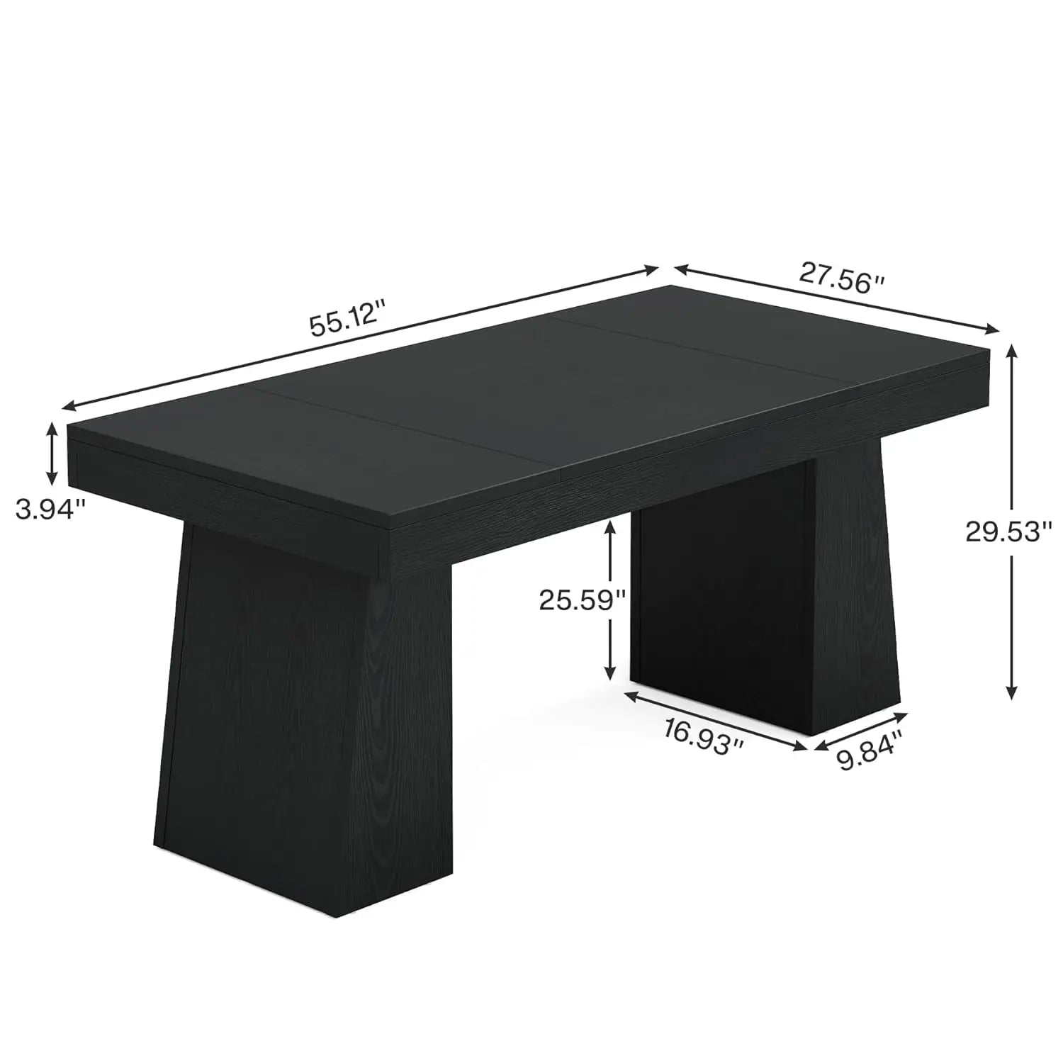 Mid-Century Modern Dining Table With Double Pedestal