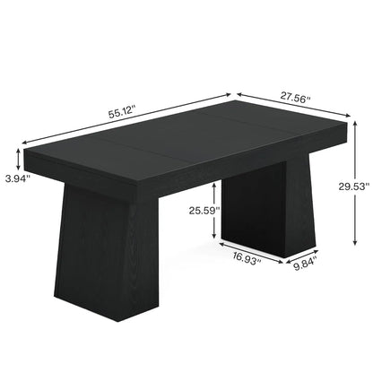 Mid-Century Modern Dining Table With Double Pedestal
