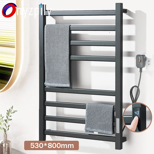 Black Bathroom Electric Heated Towel Rack