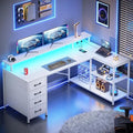 Gaming Desk With Lights & Power Outlets