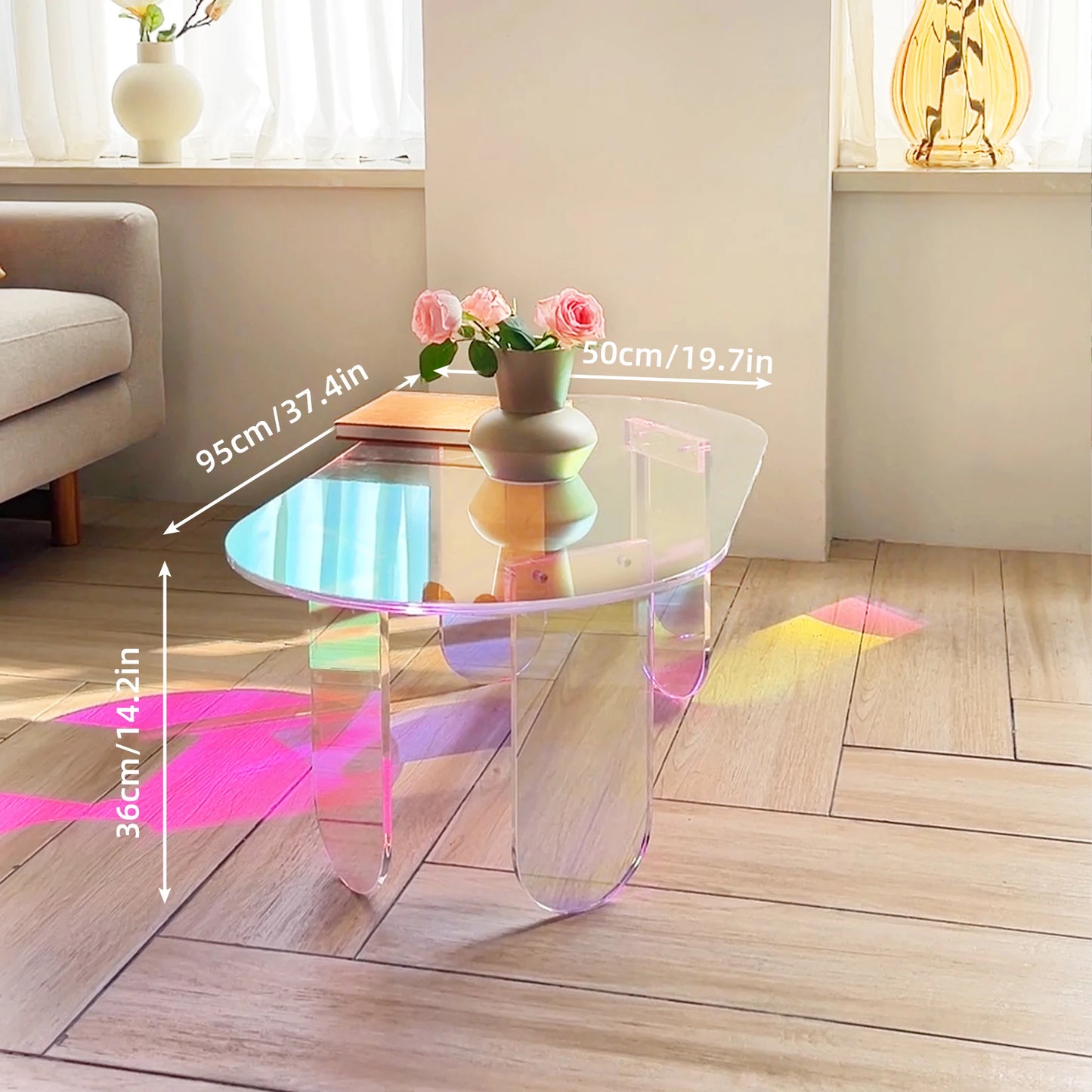 Colorful Acrylic Accent Coffee Table