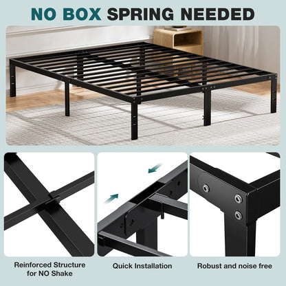JHK Basic Bed Frame Metal Platform 350LBS