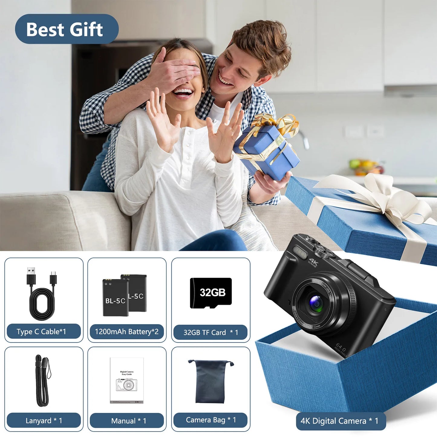 4K Compact Digital Photography Camera