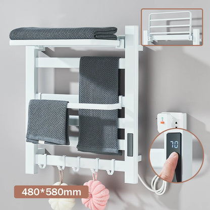 Black Bathroom Electric Heated Towel Rack