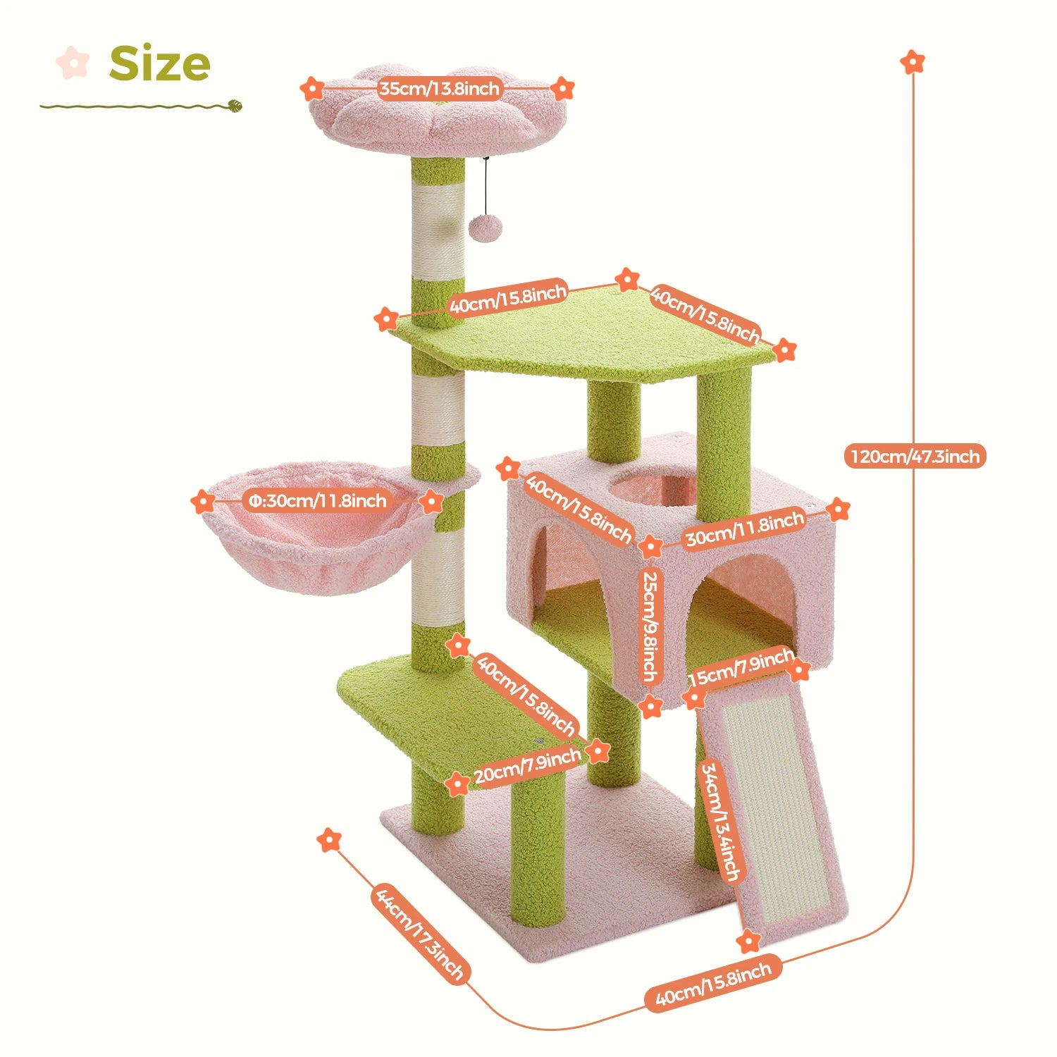 Multi-Level Cat Tower WSisal Covered Scratching Posts