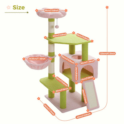 Multi-Level Cat Tower WSisal Covered Scratching Posts