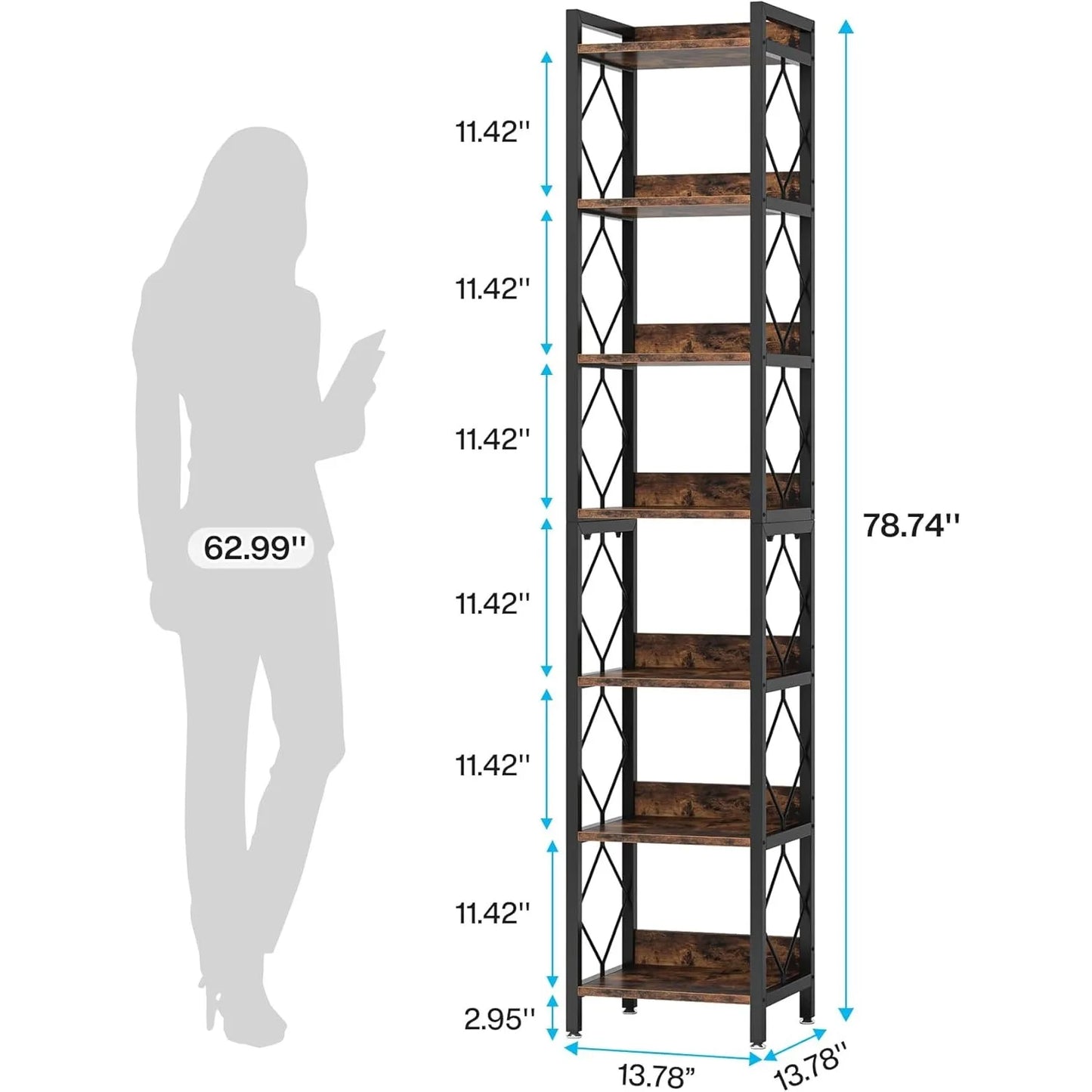 7 Tier Bookcase For Small Spaces