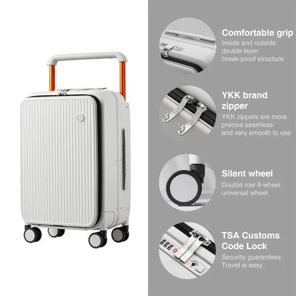 Front Laptop Pocket Suitcase Carry-On Luggage