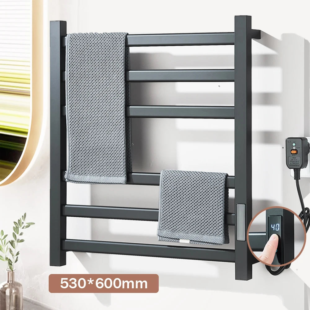 Black Bathroom Electric Heated Towel Rack