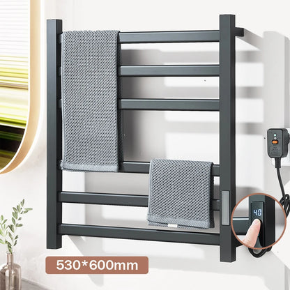 Black Bathroom Electric Heated Towel Rack