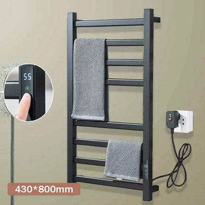 Black Bathroom Electric Heated Towel Rack
