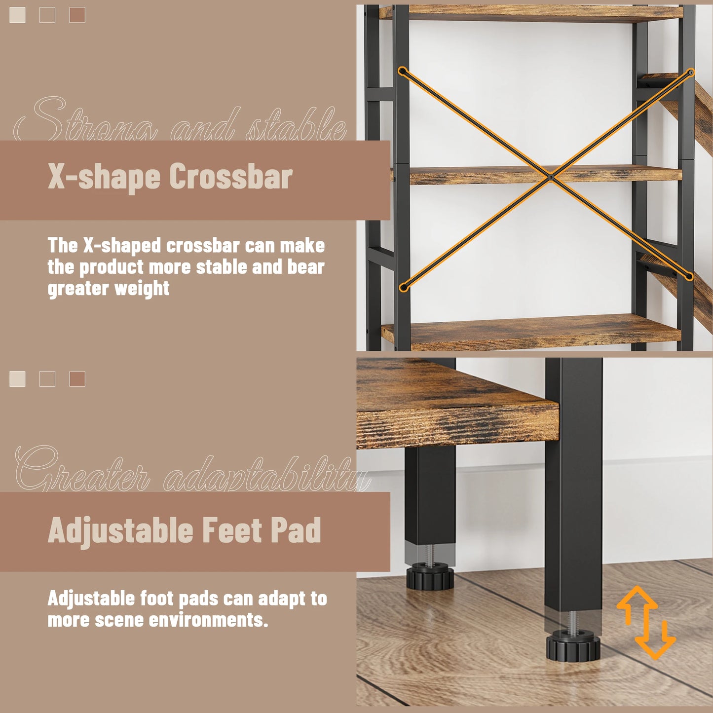 Triple 5 Tier Bookshelf 17 Display Shelves