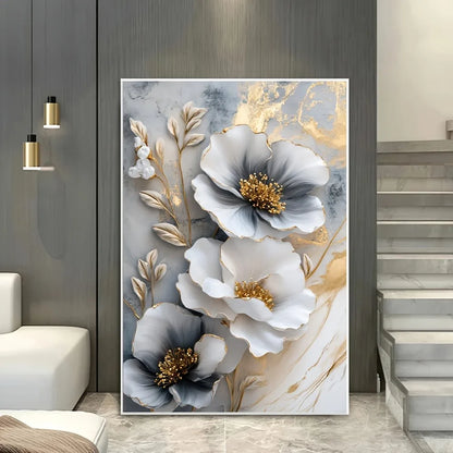 Framed 3D Floral Painting