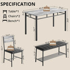 Kitchen Table & Chairs Set For Small Space