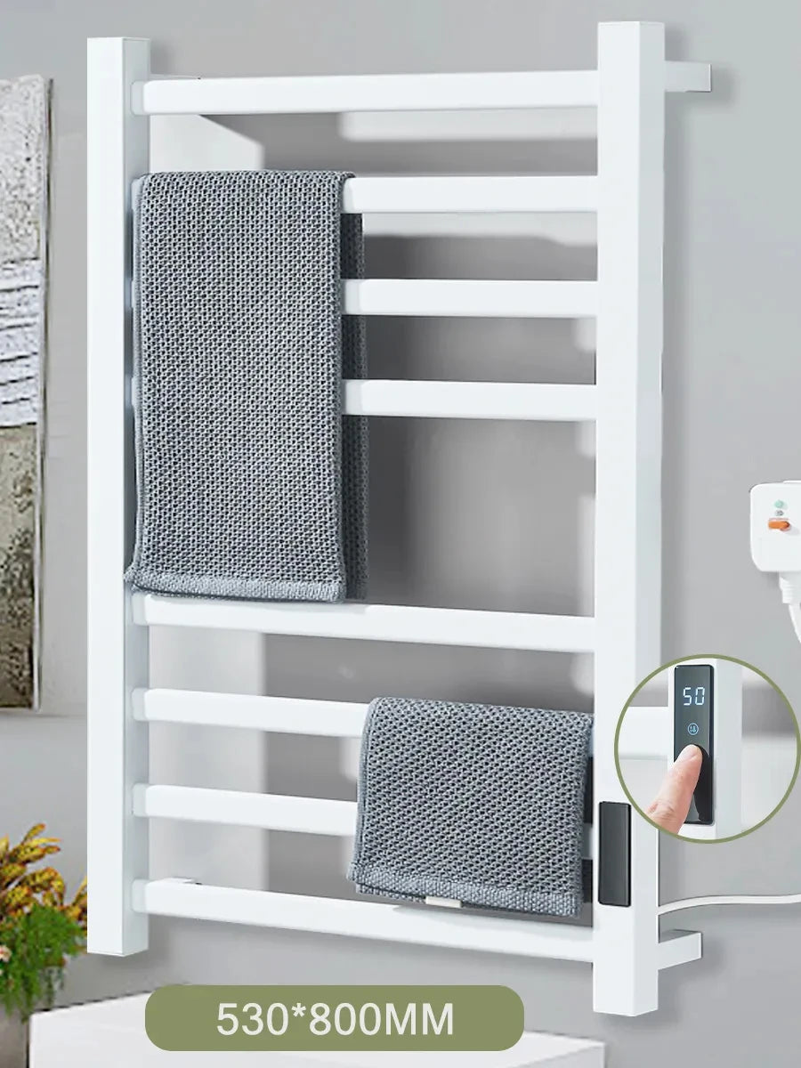 Black Bathroom Electric Heated Towel Rack