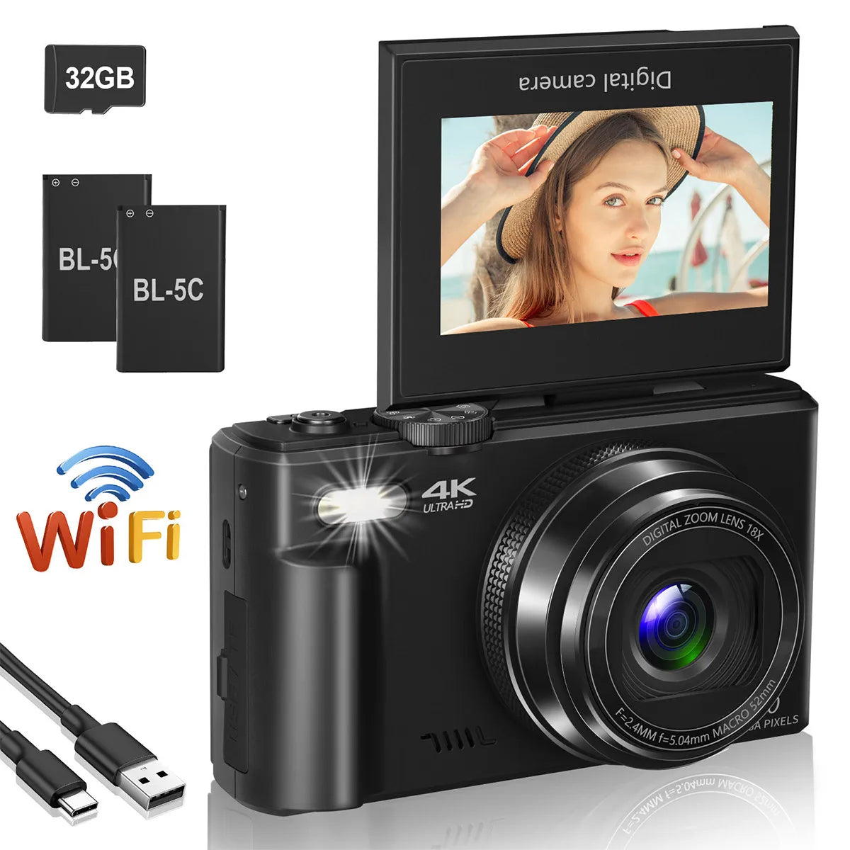4K Compact Digital Photography Camera