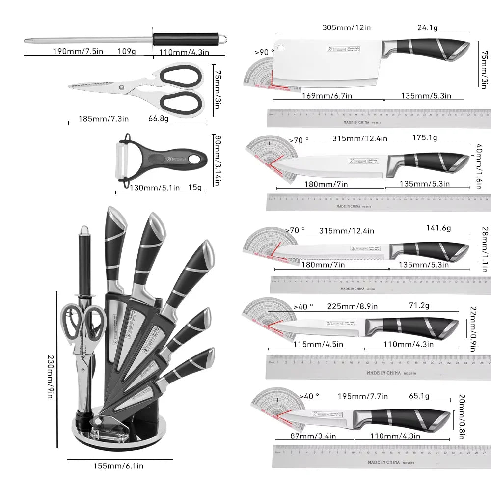 ZENG Stainless Steel Kitchen Knife Set