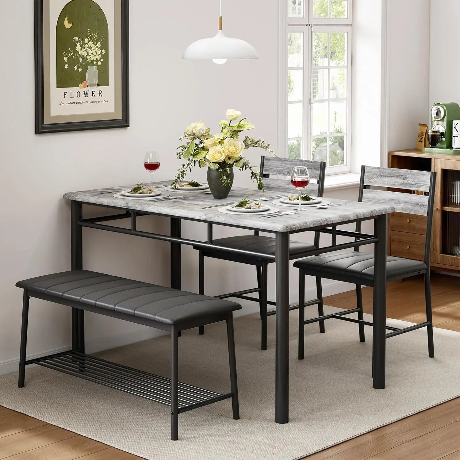 Kitchen Table & Chairs Set For Small Space