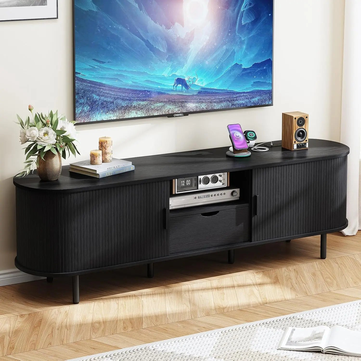 TV Console w/ Adjustable Shelves