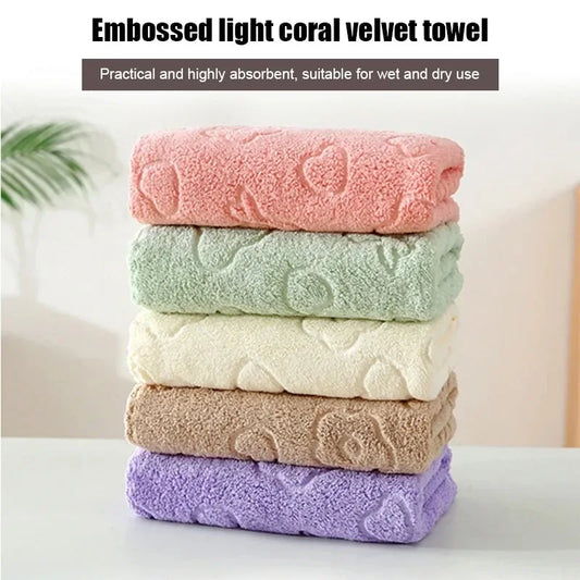 Soft, Absorbent Coral Fleece Face Towels