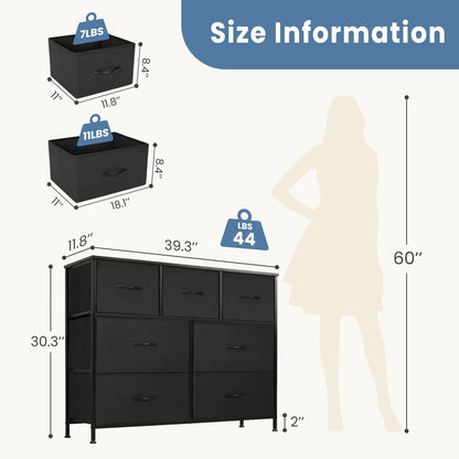JHK Dresser With 7 Fabric Drawers Organizer